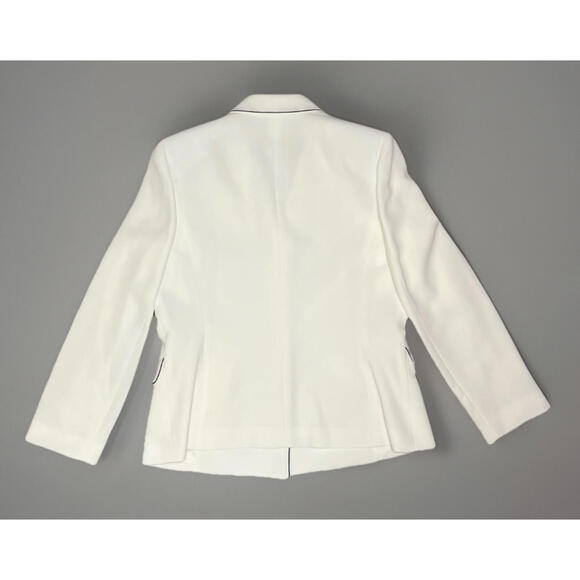 NWT Le Suit Skirt Suit Set White Jacket Black Trim 14 - Picture 3 of 12